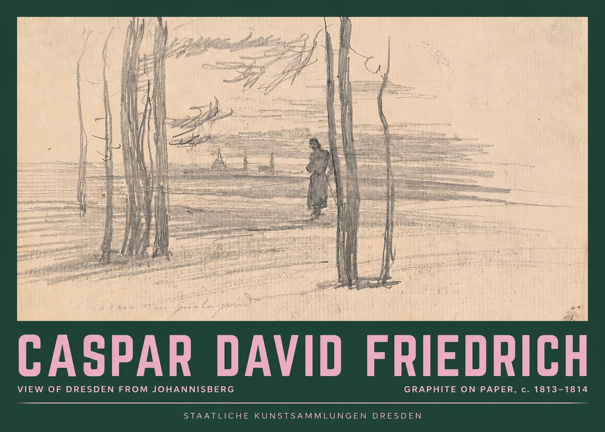 Caspar David Friedrich View of Dresden from Johannisberg No2 - Plakat