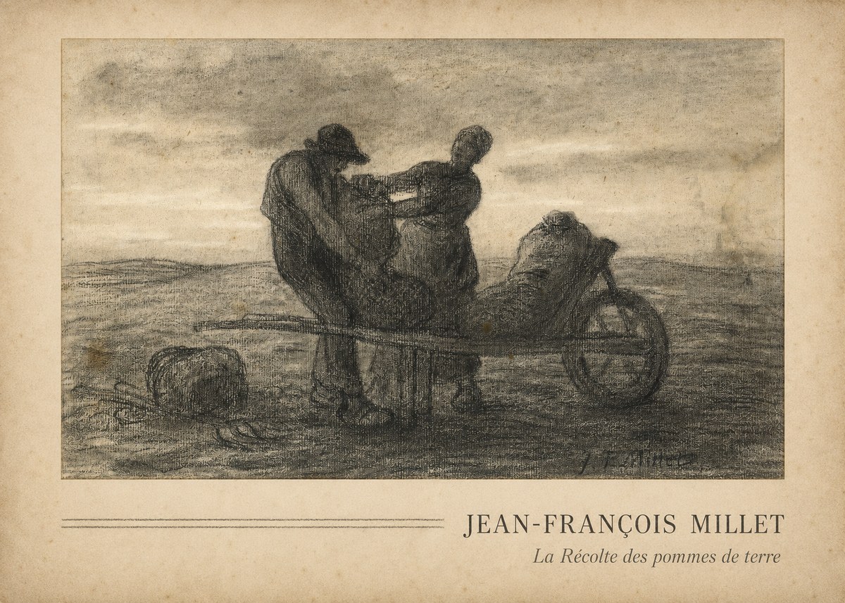 Jean-François Millet La Récolte Des Pommes De Terre No3 - Plakat