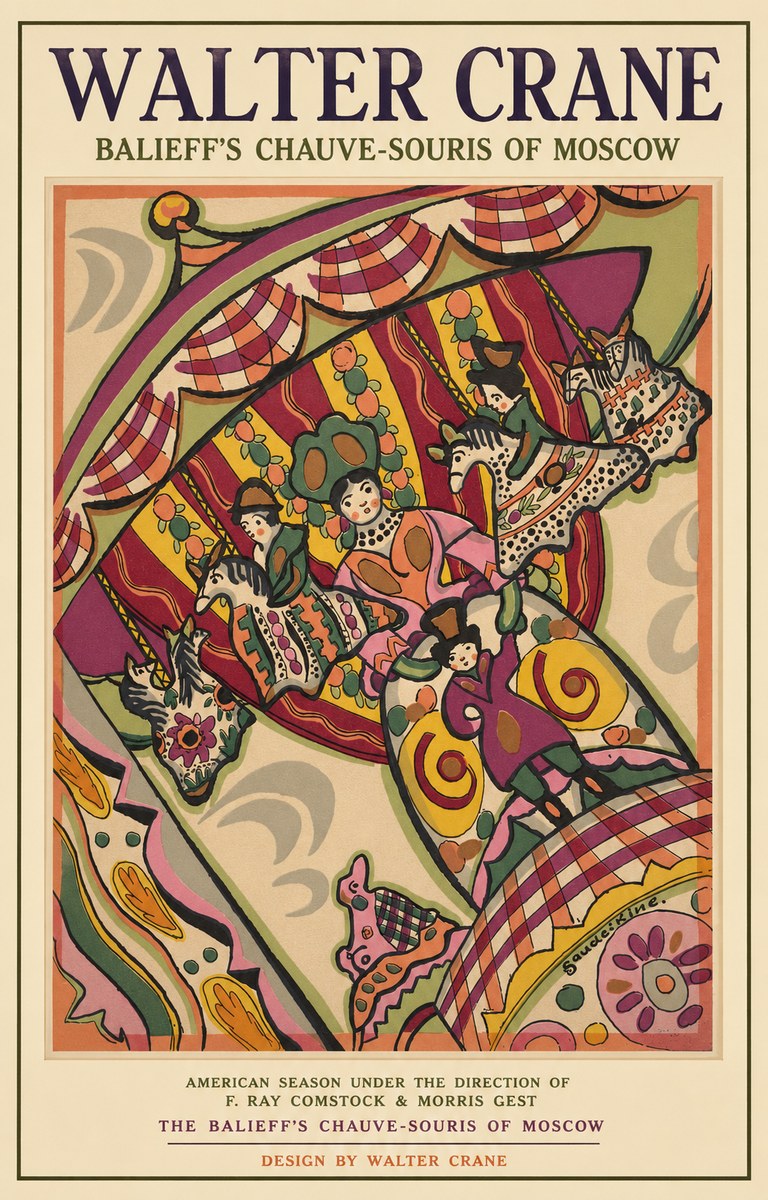 Walter Crane Balieff's Chauve-souris of Moscow No2 - Plakat