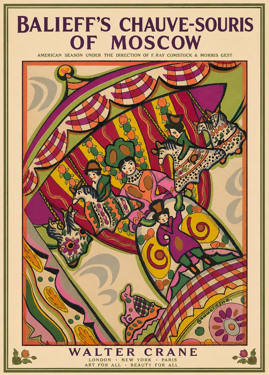 Walter Crane Balieff's Chauve-souris of Moscow No3 - Plakat