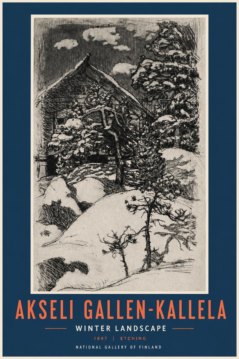 Akseli Gallen-Kallela Winter Landscape I No2 - Plakat