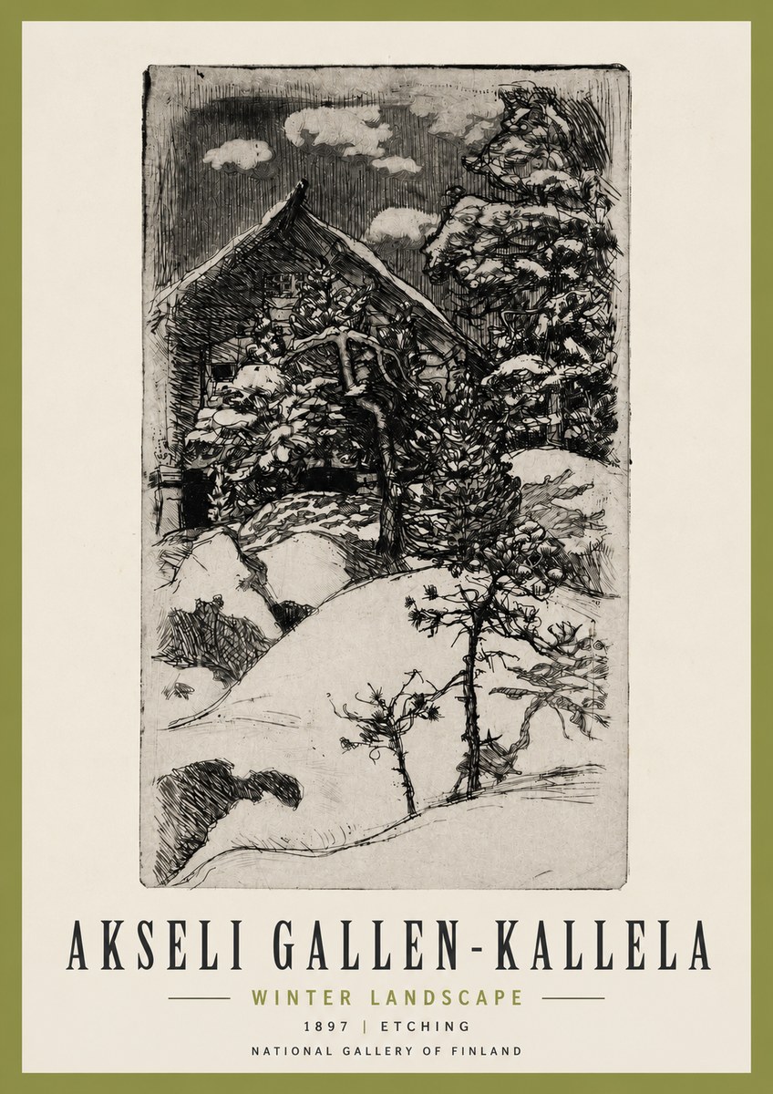 Akseli Gallen-Kallela Winter Landscape I No3 - Plakat