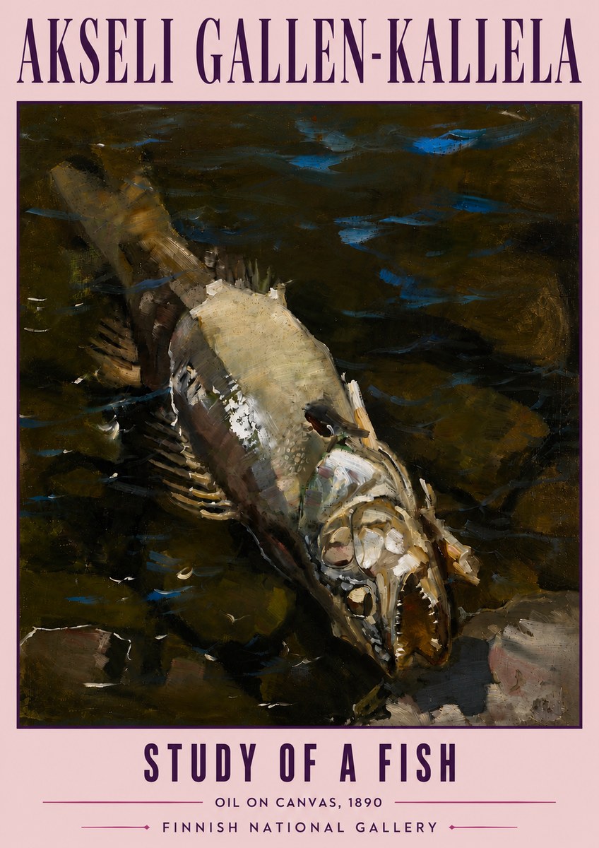 Akseli Gallen-Kallela Study of a Fish No5 - Plakat