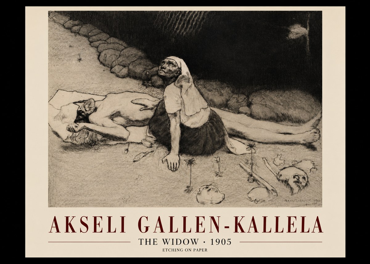 Akseli Gallen-Kallela The Widow No1 - Plakat