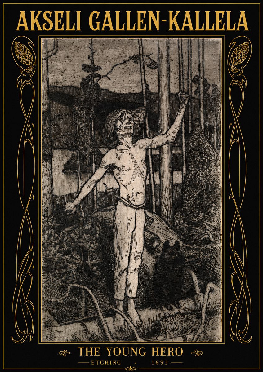 Akseli Gallen-Kallela The Young Hero No2 - Plakat