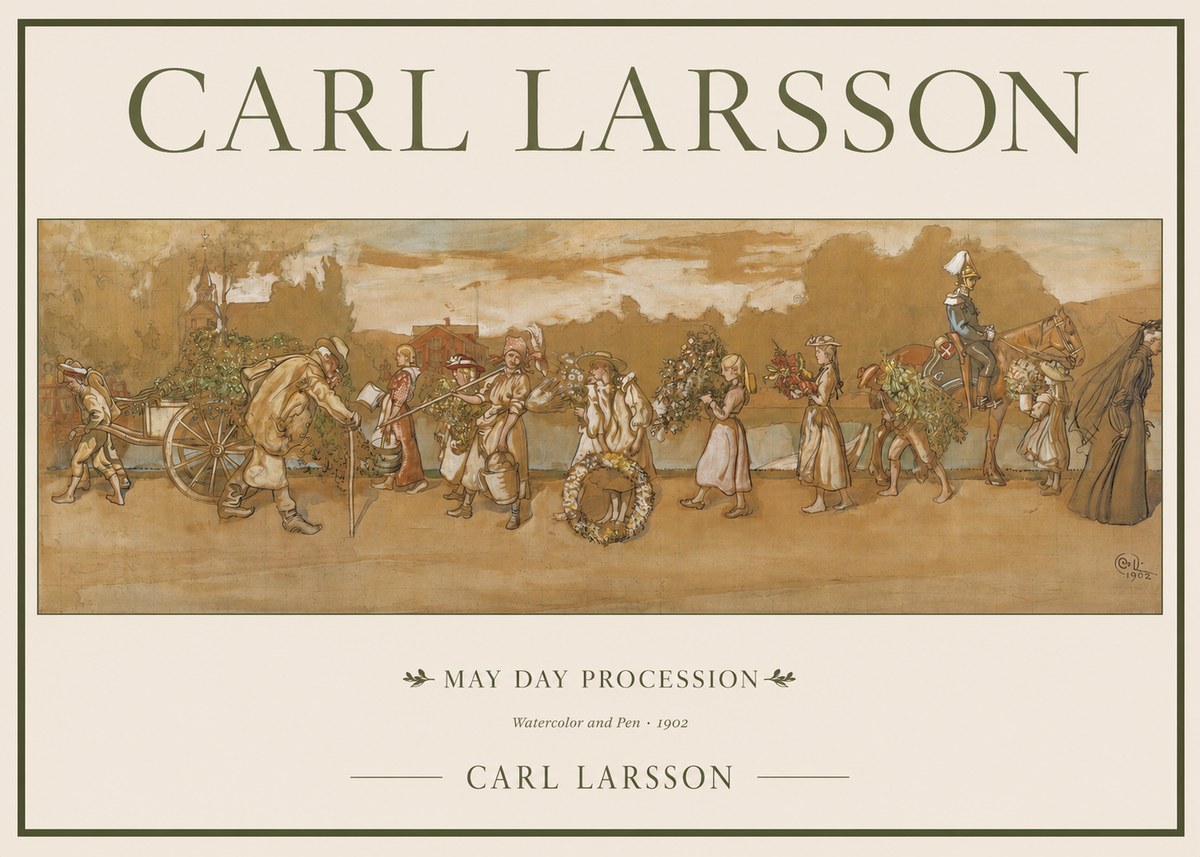 Carl Larsson May Day Procession No1 - Plakat