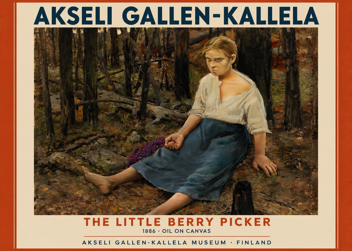 Akseli Gallen-Kallela The Little Berry Picker No2 - Plakat