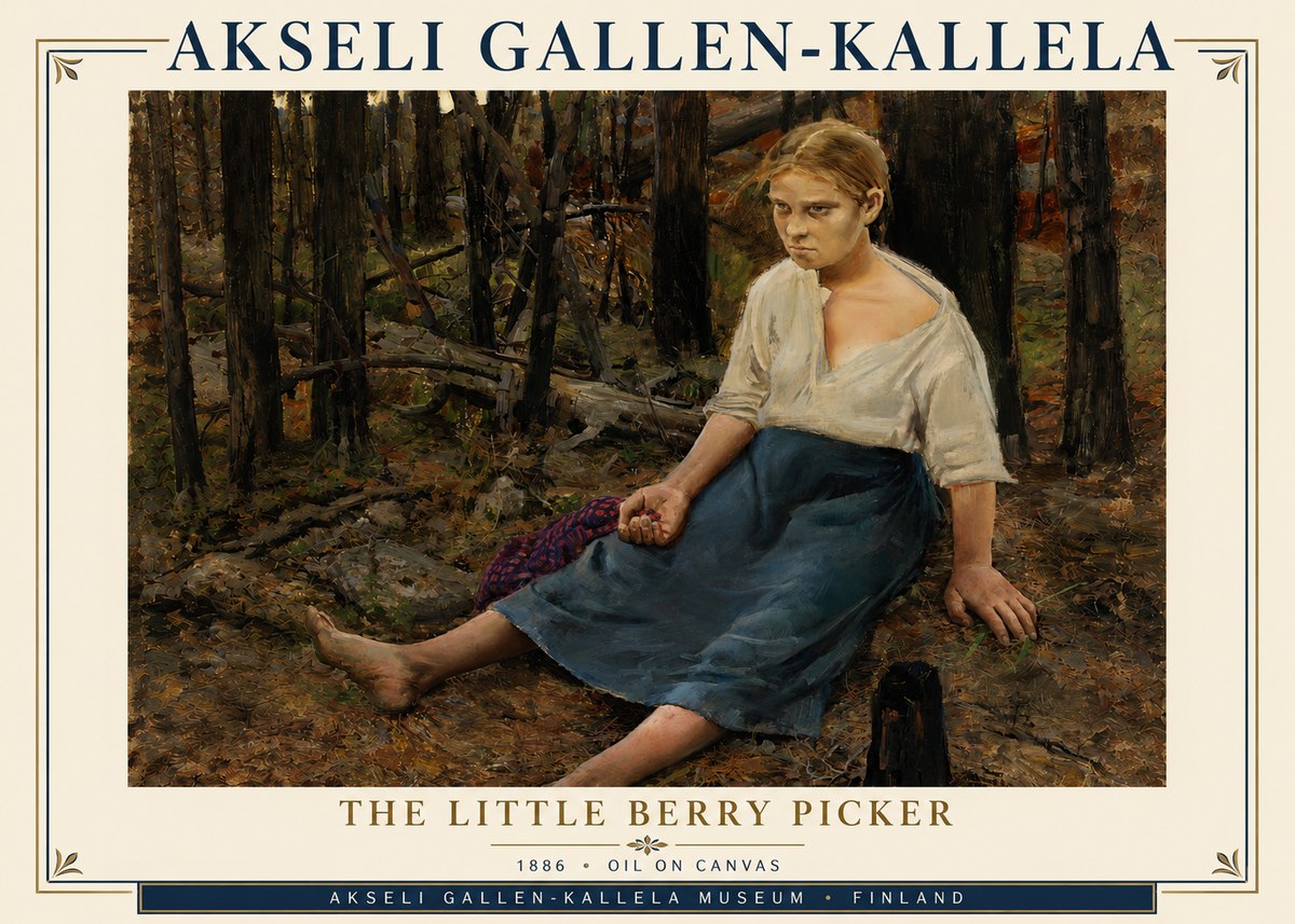 Akseli Gallen-Kallela The Little Berry Picker No4 - Plakat