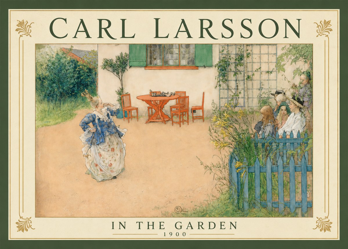 Carl Larsson In the Garden No4 - Plakat