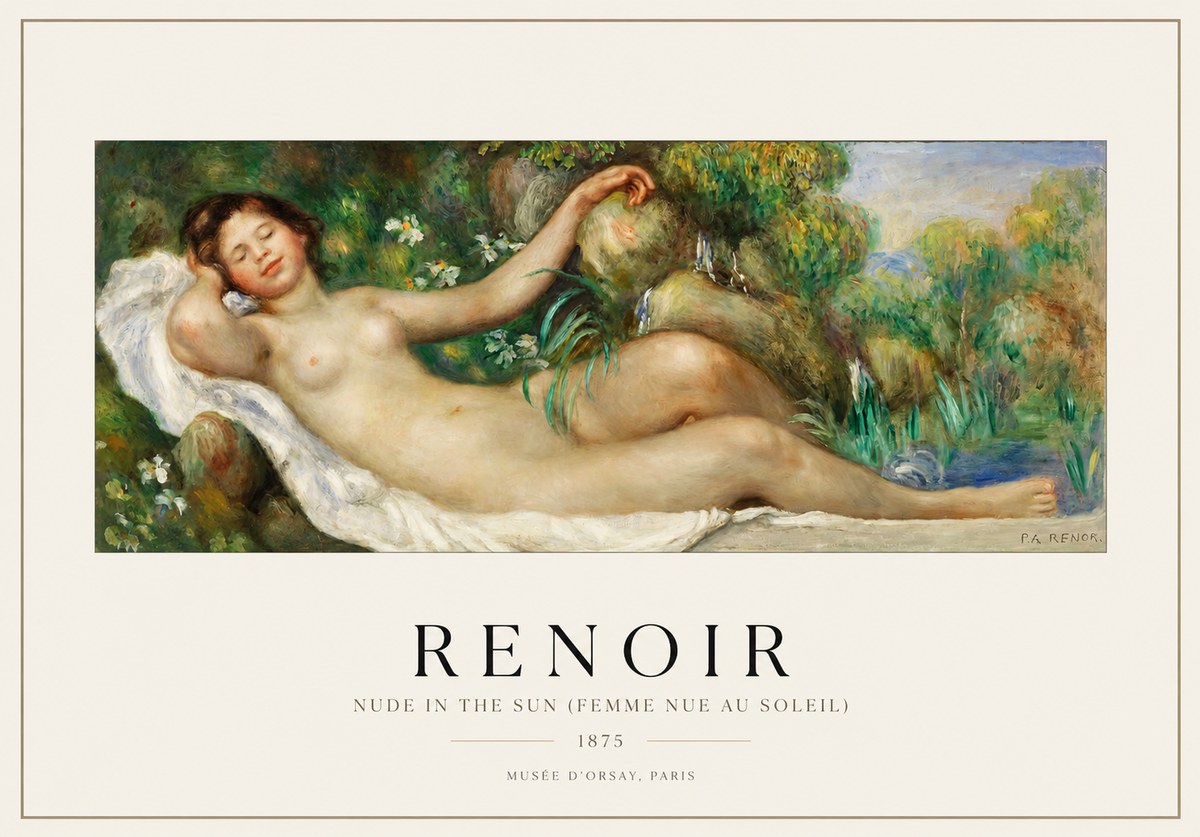 Renoir Nude in the Sun (Femme Nue Au Soleil) No1 - Plakat
