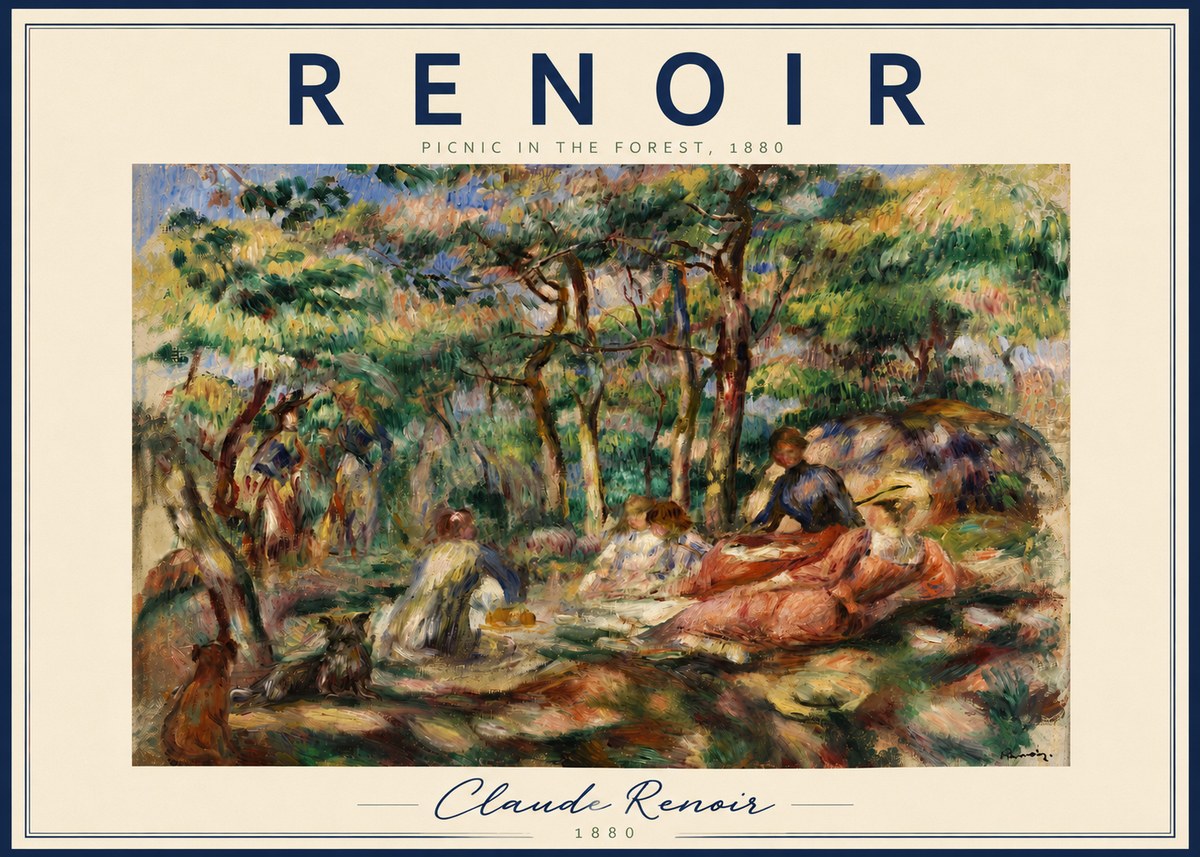 Renoir Picnic in the Forest No5 - Plakat