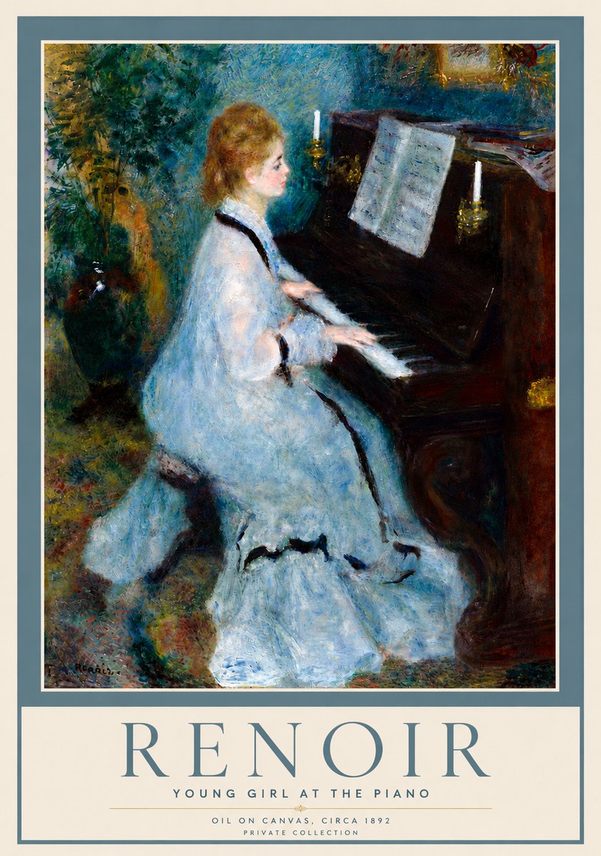 Renoir Young Girl at the Piano No6 - Plakat