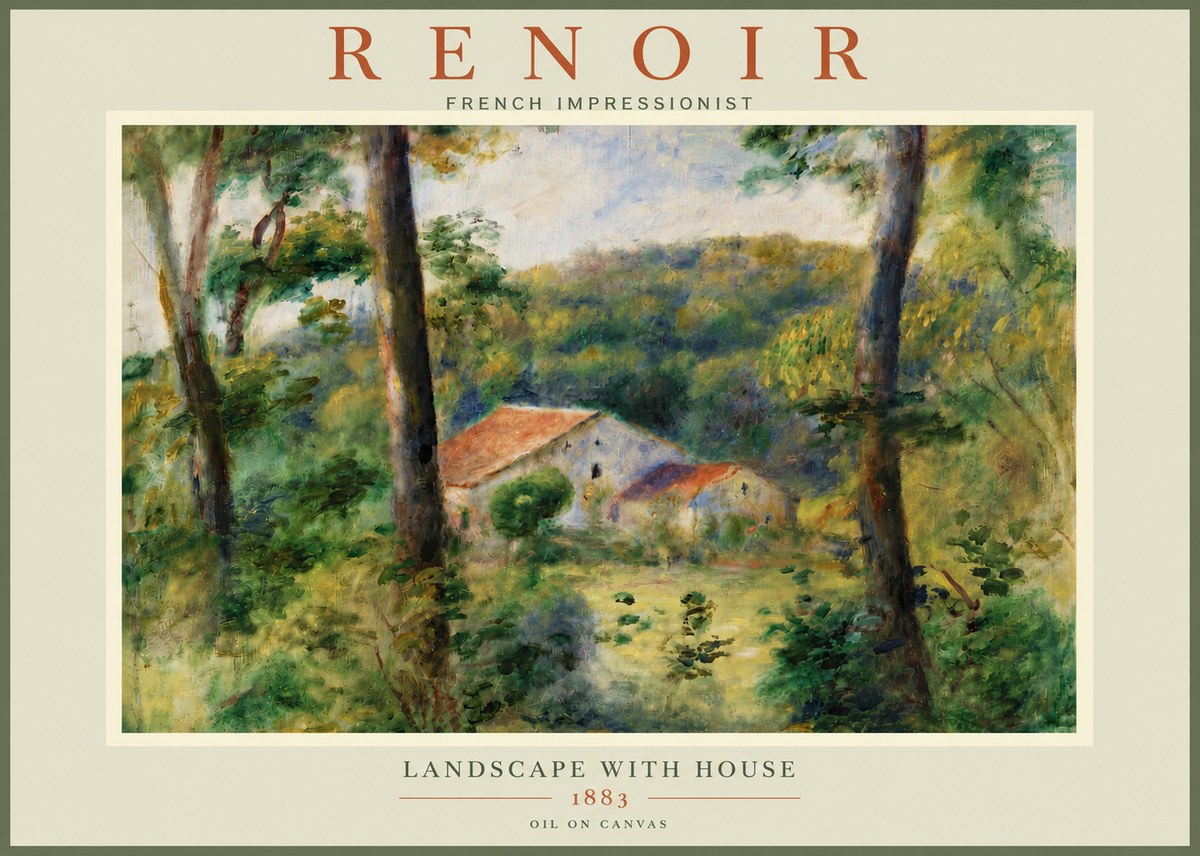 Renoir Landscape with House II No6 - Plakat