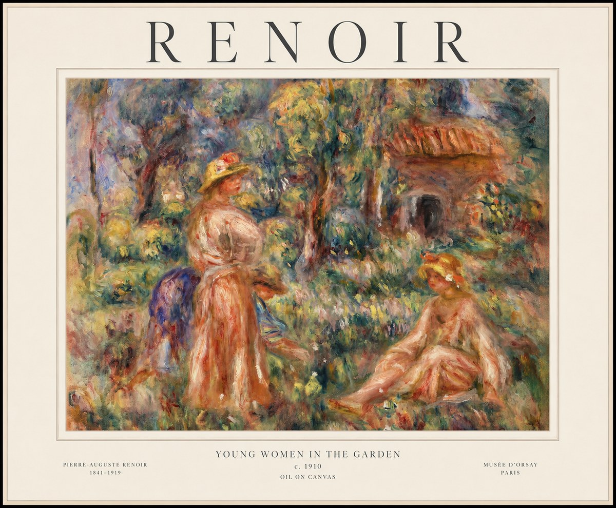 Renoir Young Women in the Garden I No1 - Plakat