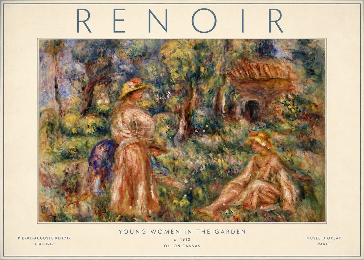 Renoir Young Women in the Garden I No6 - Plakat