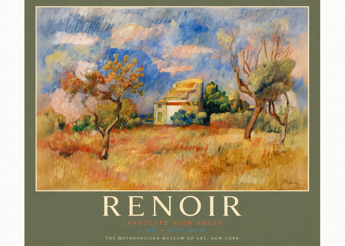 Renoir Landscape with House III No5 - Plakat