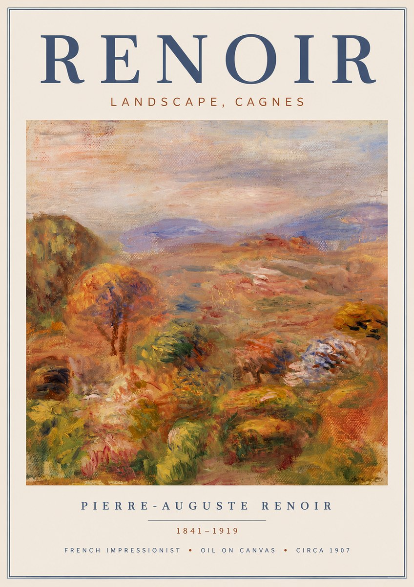 Renoir Landscape, Cagnes No4 - Plakat