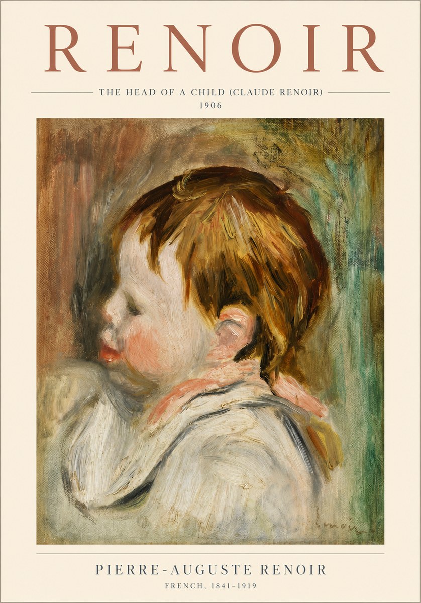 Renoir The Head of a Child (Claude Renoir) No3 - Plakat