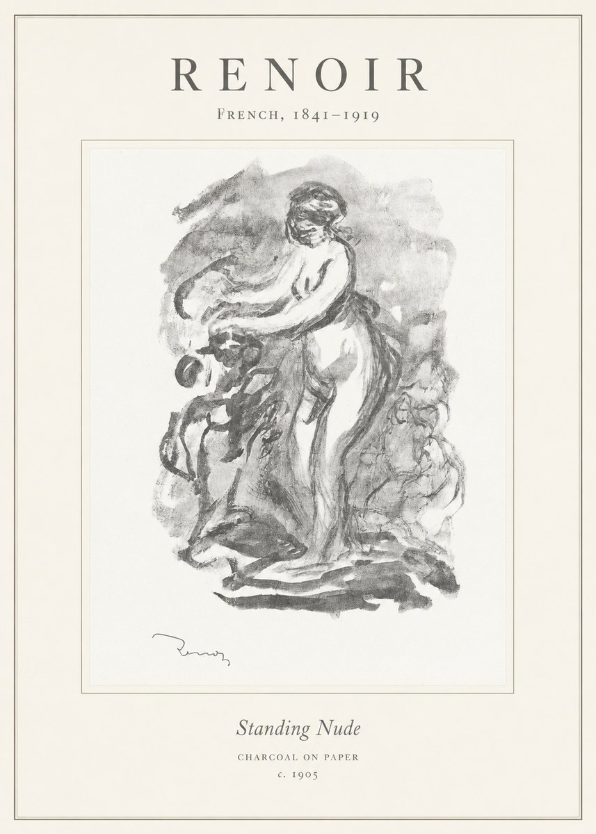 Renoir Standing Nude No1 - Plakat
