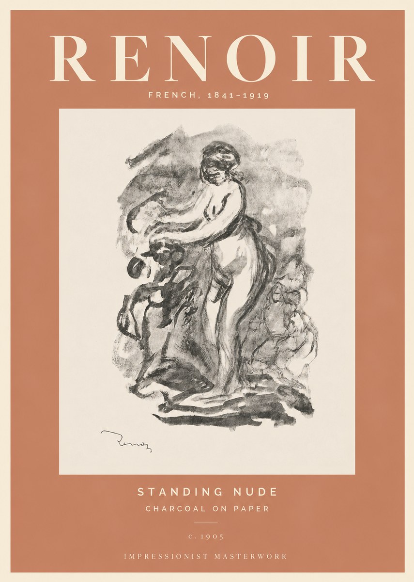 Renoir Standing Nude No5 - Plakat