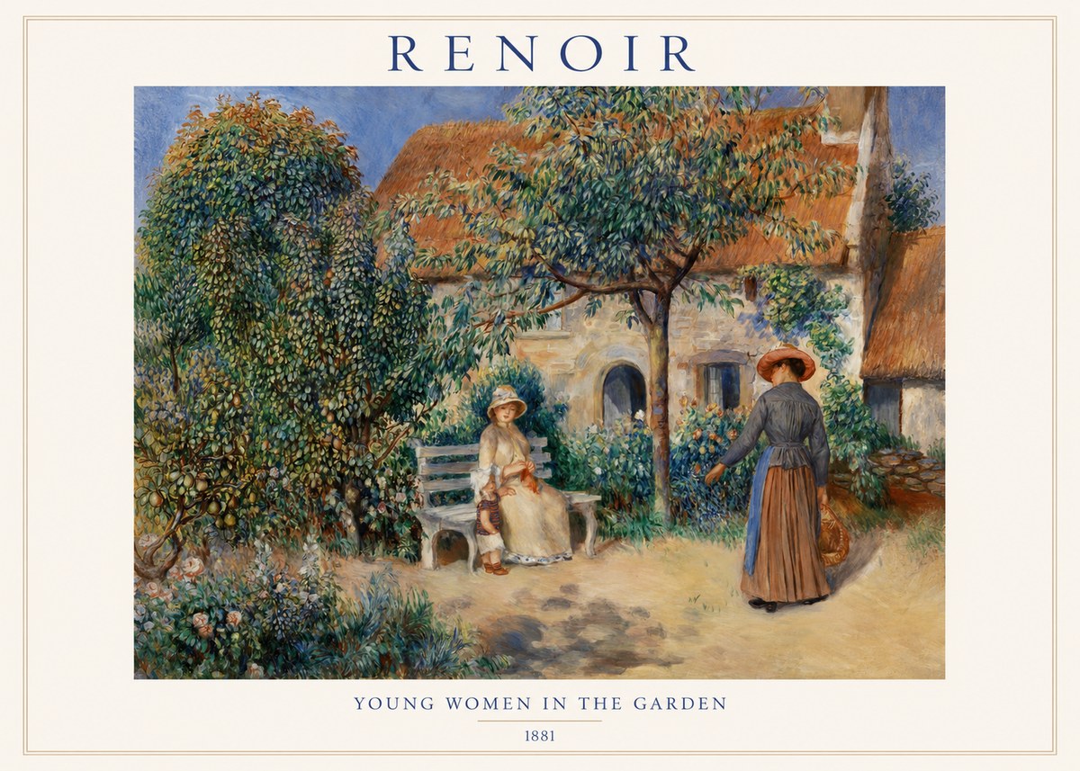 Renoir Young Women in the Garden II No1 - Plakat