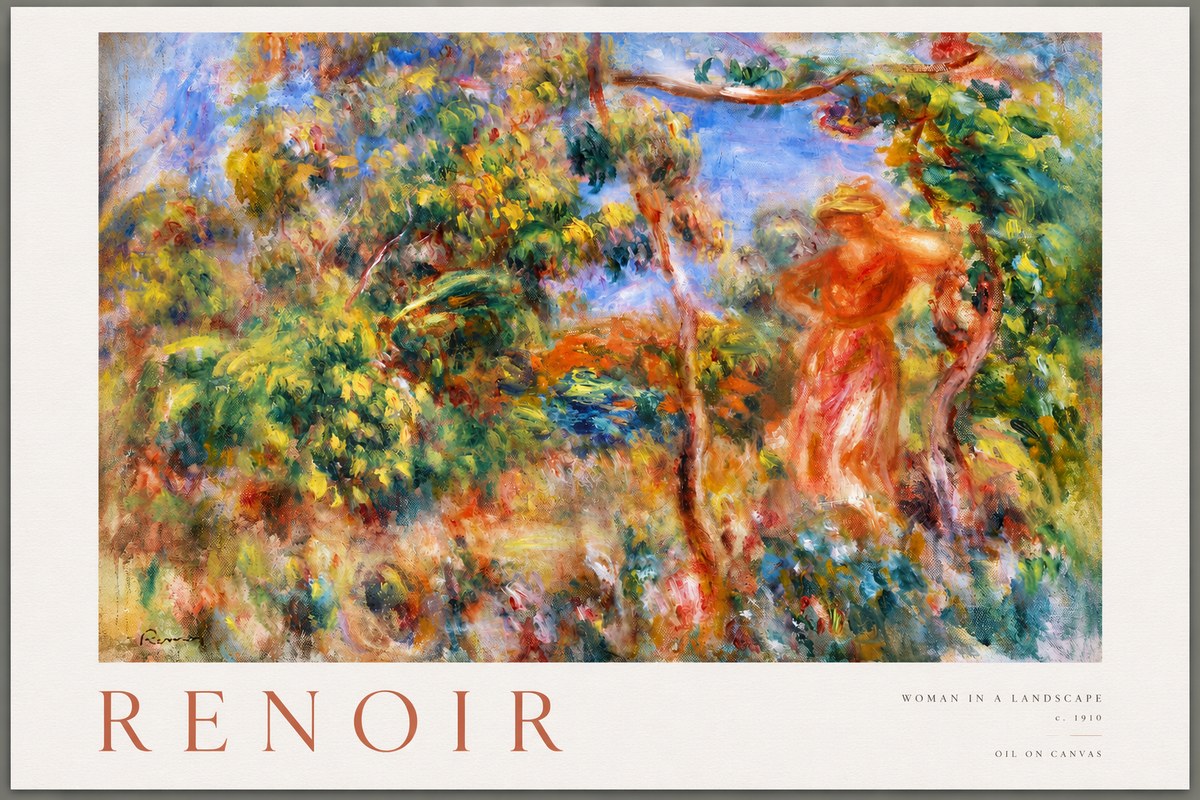 Renoir Woman in a Landscape No3 - Plakat