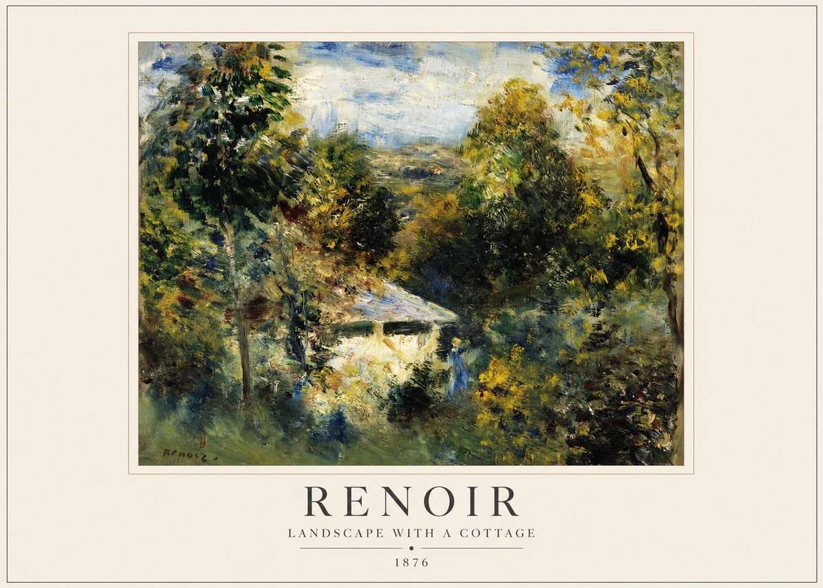 Renoir Landscape with a Cottage No1 - Plakat