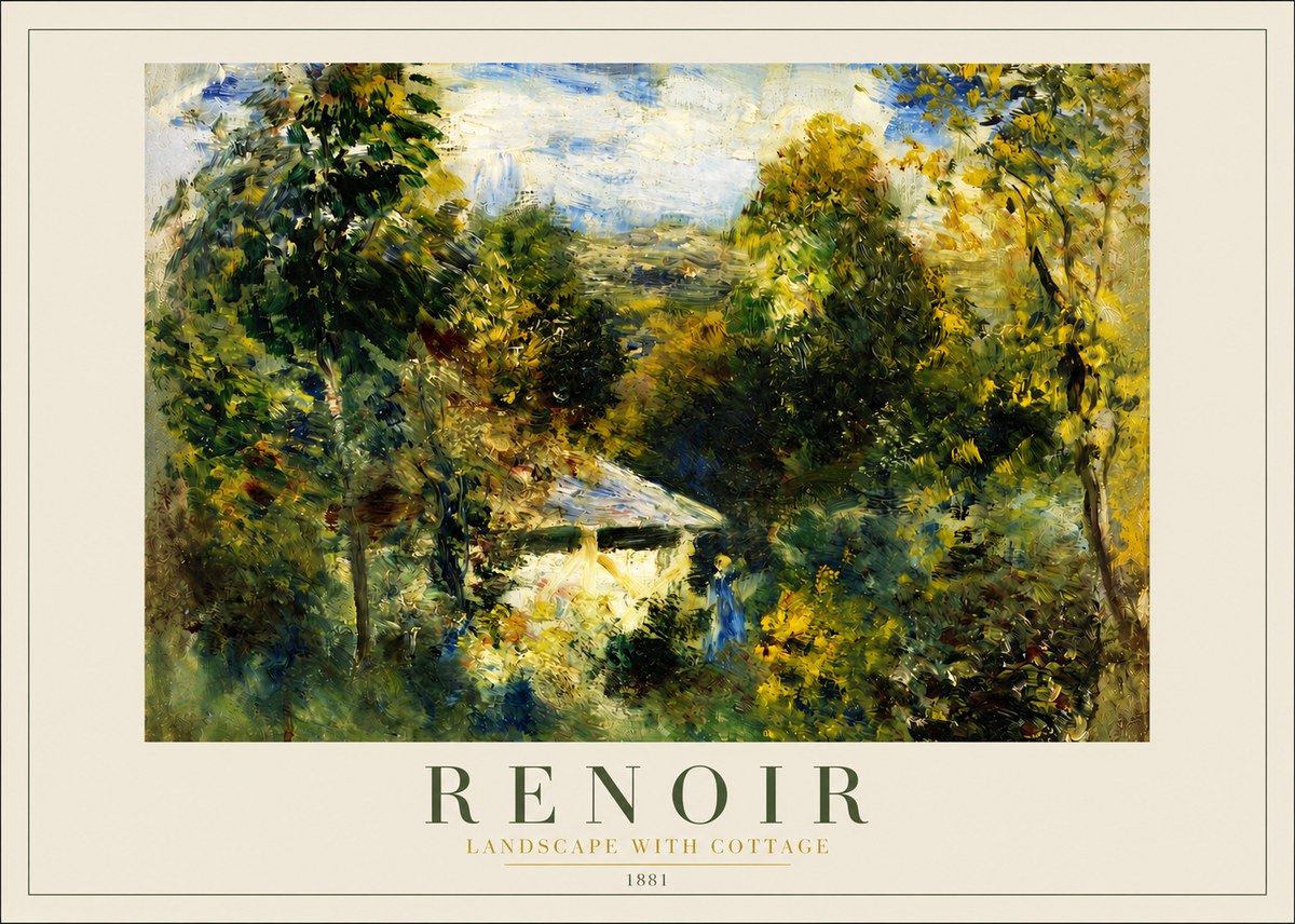 Renoir Landscape with a Cottage No4 - Plakat