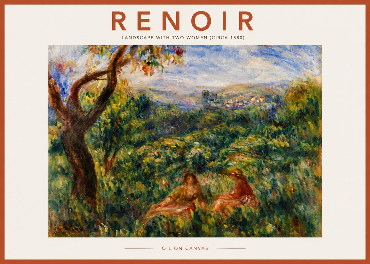 Renoir Landscape with Two Women (Circa 1880) No6 - Plakat