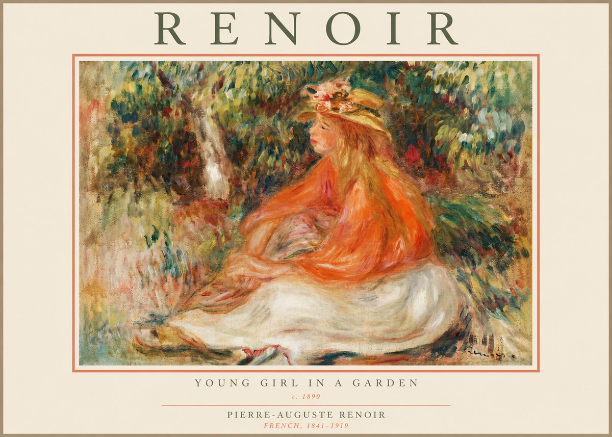 Renoir The Blonde Bather (Jeune Fille Au Chapeau) No3 - Plakat