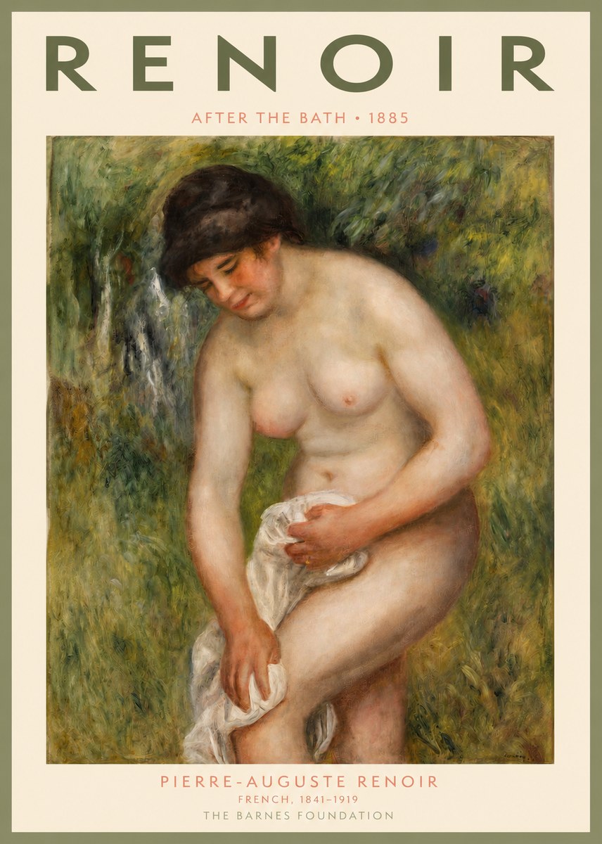Renoir After the Bath No2 - Plakat