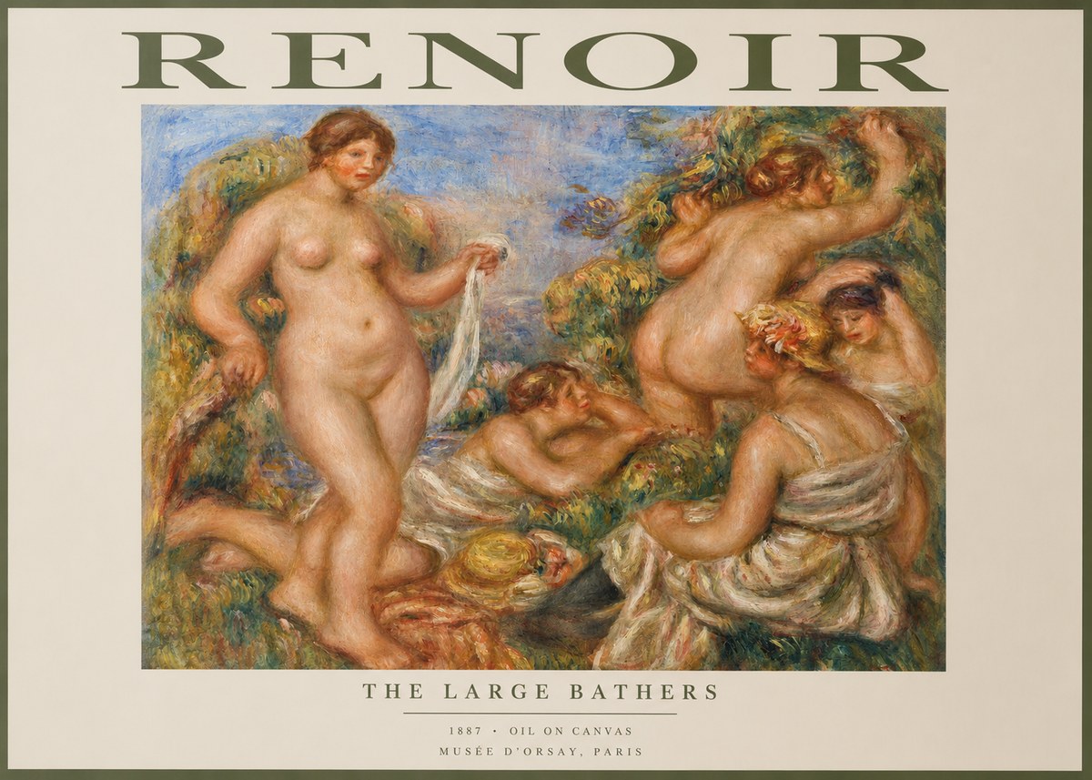 Renoir The Large Bathers No2 - Plakat