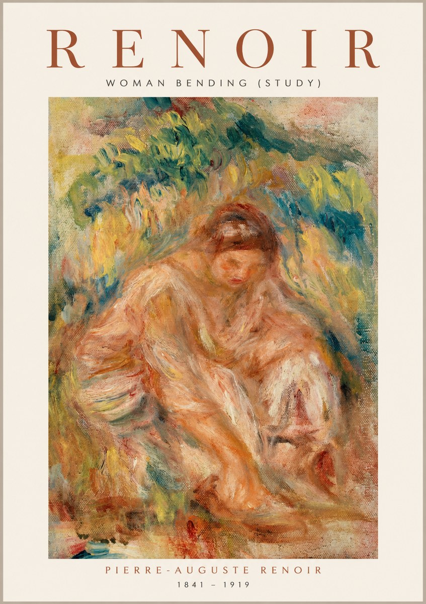 Renoir Woman Bending (Study) No1 - Plakat