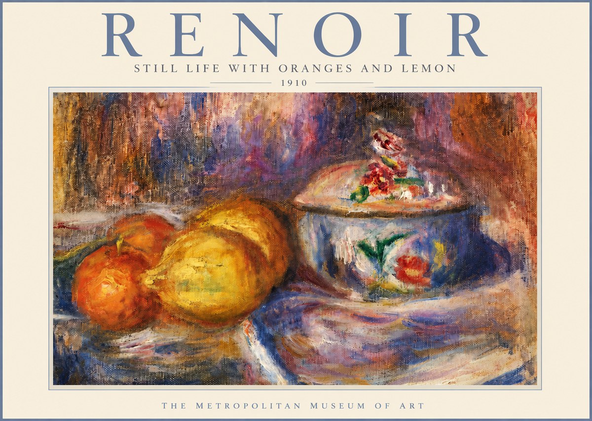 Renoir Still Life with Oranges and Lemon No3 - Plakat