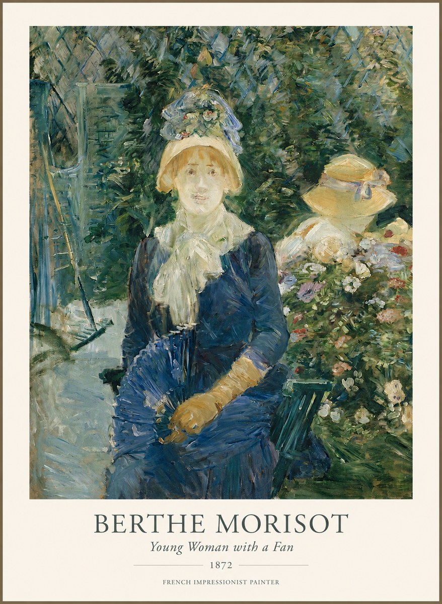 Berthe Morisot Young Woman with a Fan I No1 - Plakat