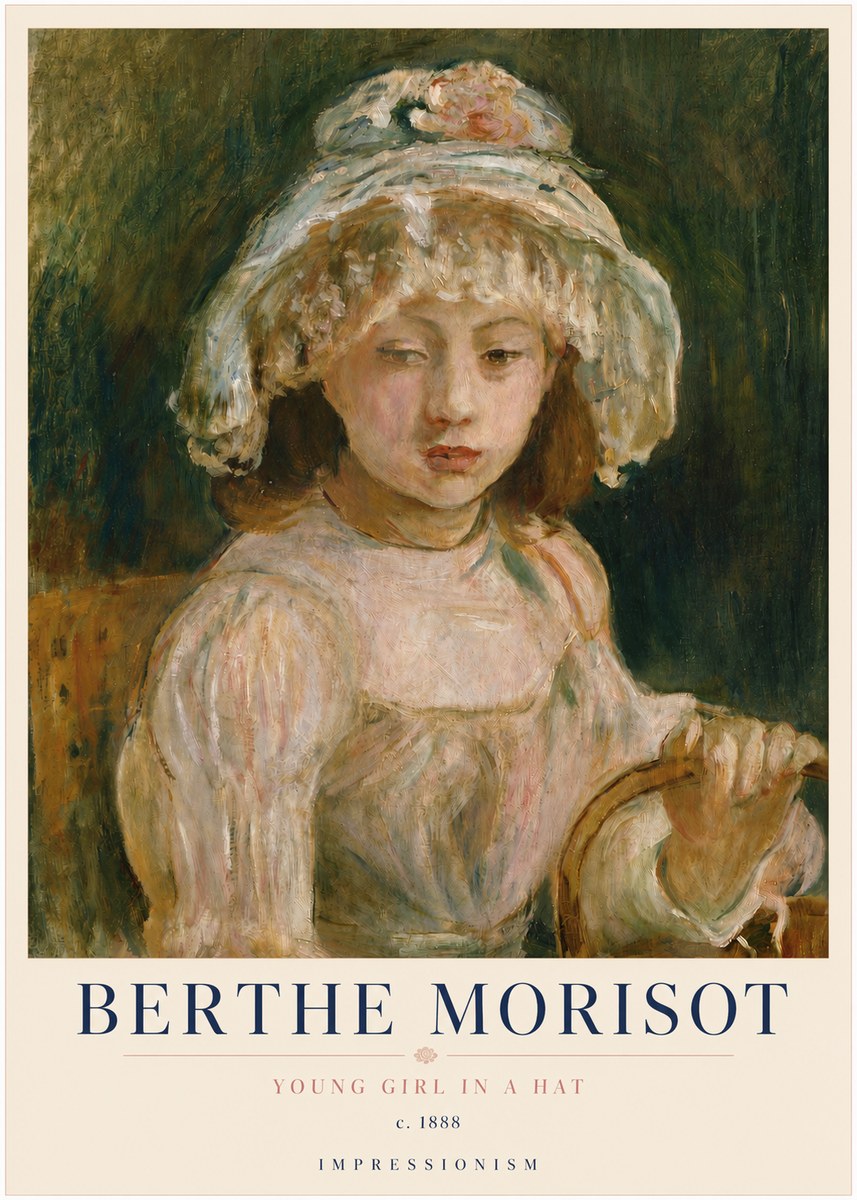 Berthe Morisot Young Girl in a Hat No3 - Plakat