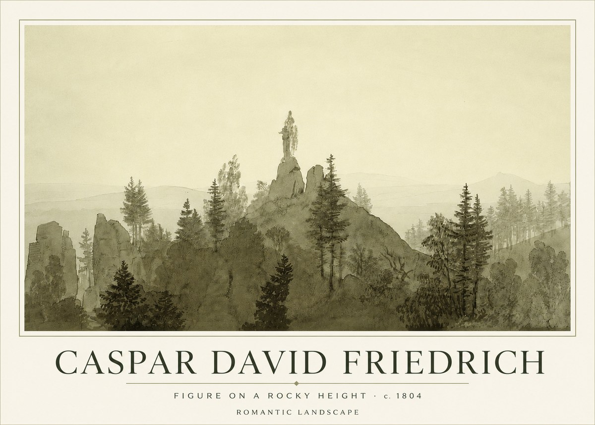 Caspar David Friedrich Figure on a Rocky Height No3 - Plakat