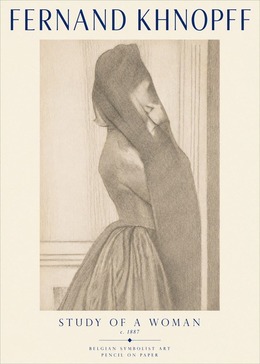 Fernand Khnopff Study of a Woman No5 - Plakat