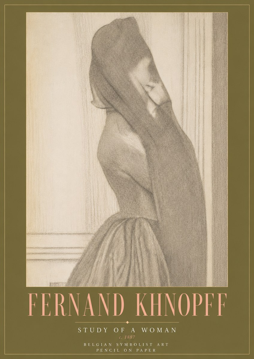 Fernand Khnopff Study of a Woman No6 - Plakat