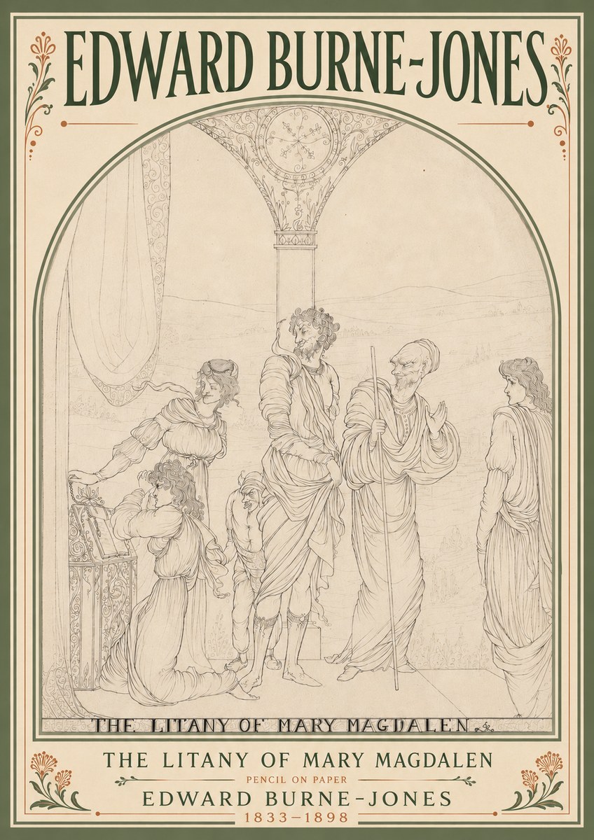 Edward Burne-Jones The Litany of Mary Magdalen No6 - Plakat