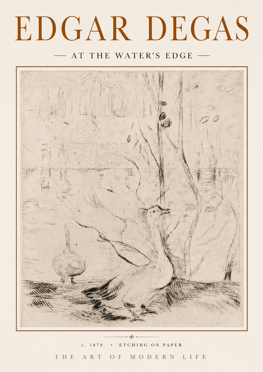 Edgar Degas At the Water's Edge No5 - Plakat