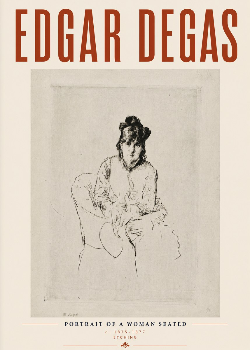 Edgar Degas Portrait of a Woman Seated No6 - Plakat