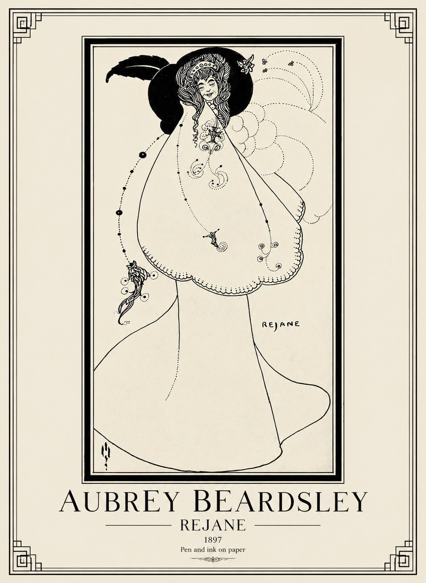 Aubrey Beardsley Rejane I No1 - Plakat