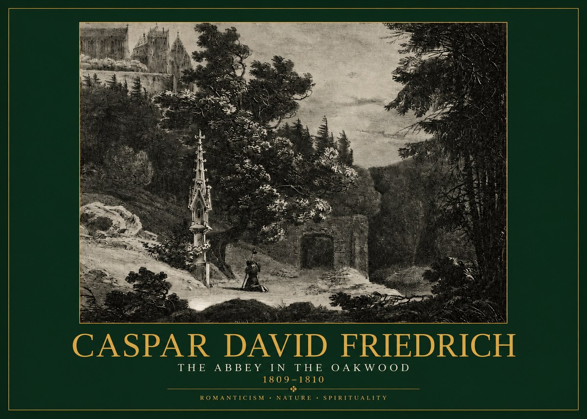 Caspar David Friedrich The Abbey in the Oakwood No2 - Plakat