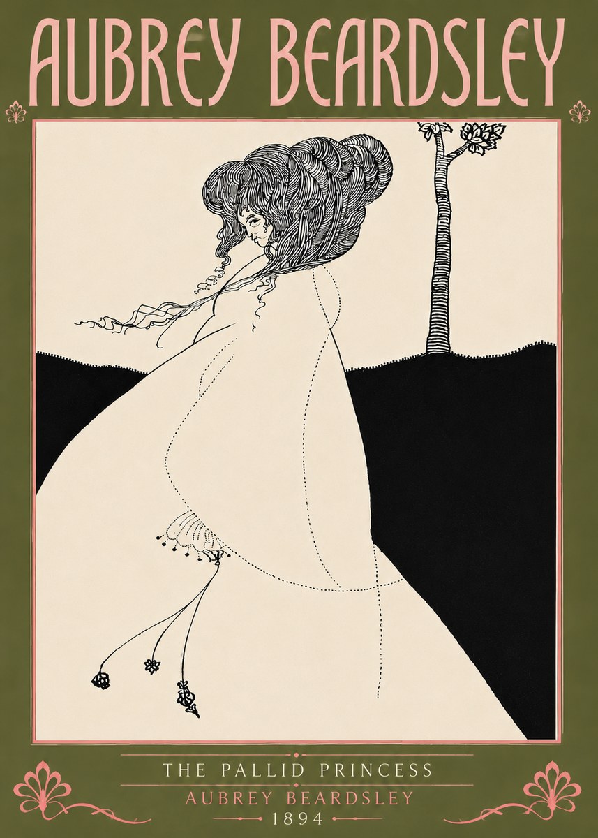 Aubrey Beardsley The Pallid Princess No5 - Plakat