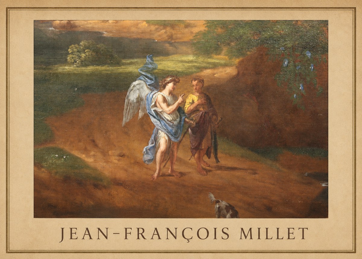 Jean-François Millet Tobias and the Angel No1 - Plakat