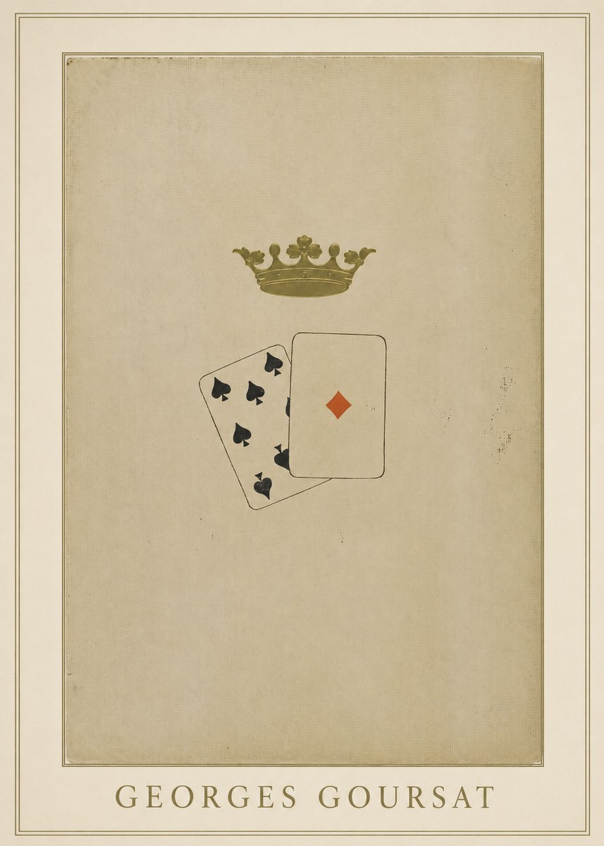 Georges Goursat Crown and Playing Cards No3 - Plakat