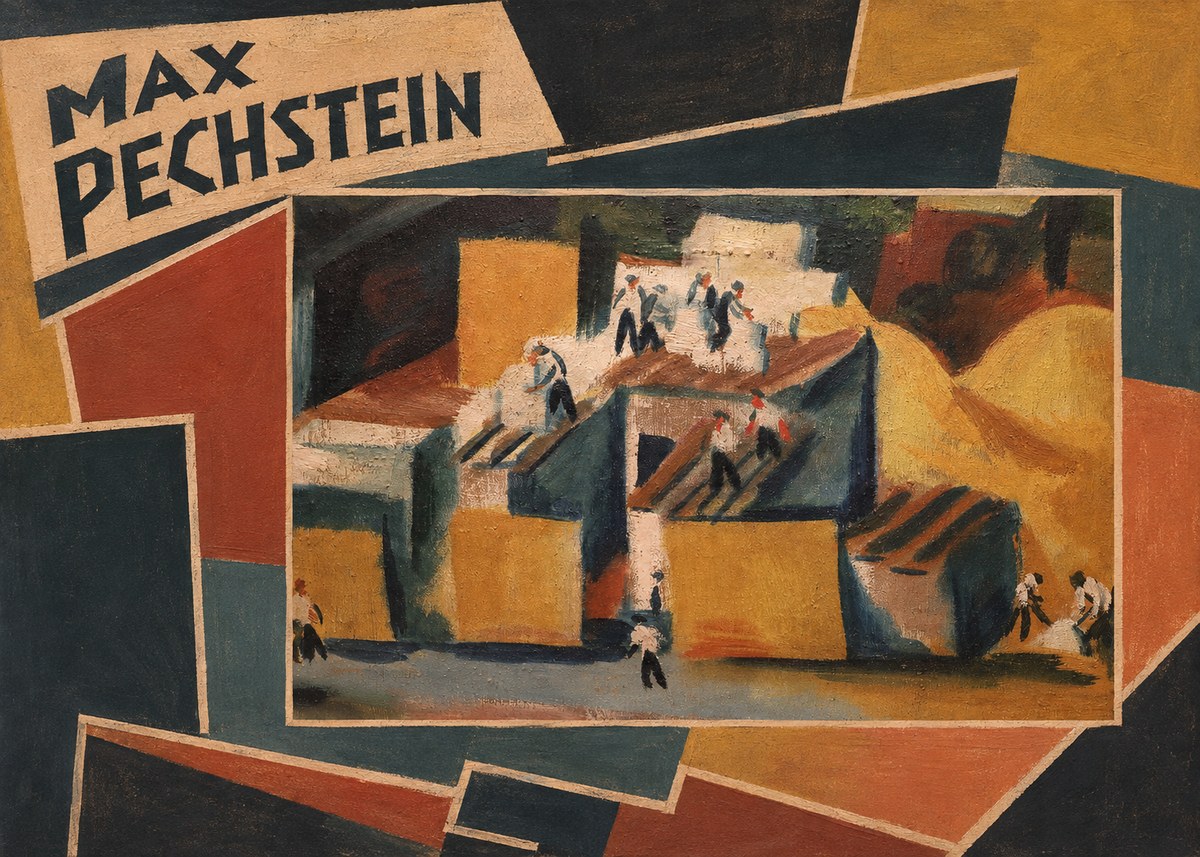 Max Pechstein Workers on Rooftops No6 - Plakat