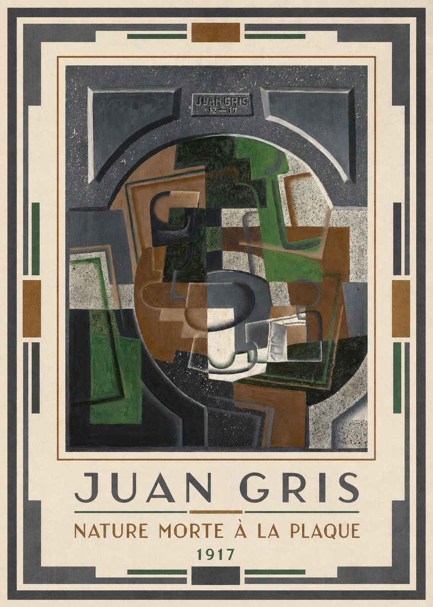 Juan Gris Nature Morte À La Plaque No1 - Plakat