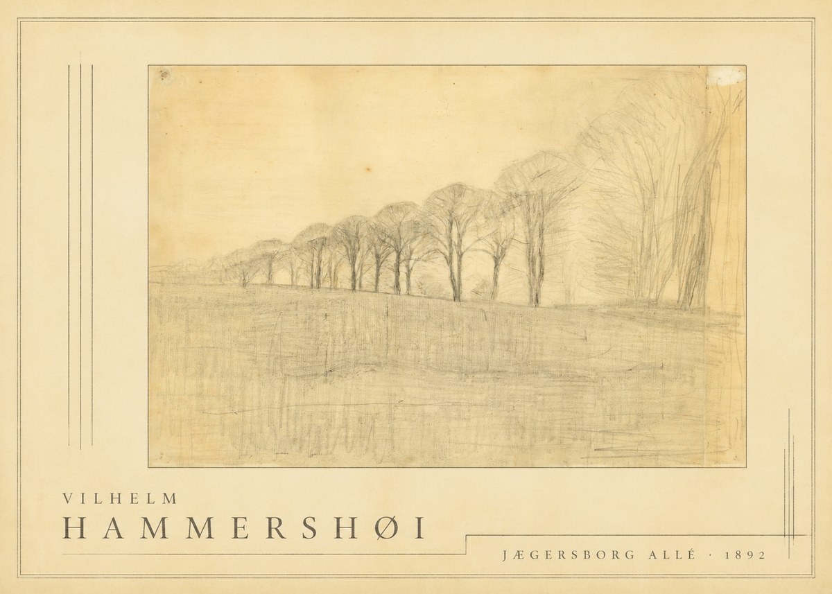 Vilhelm Hammershøi Jægersborg Allé No6 - Plakat